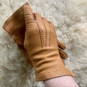Vintage Leather Hermes Gloves 6.5 small Tan